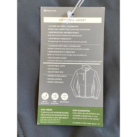 Eddie Bauer Softshell Jacket Army Team Microsoft Logo Navy Blue - Picture 8 of 9